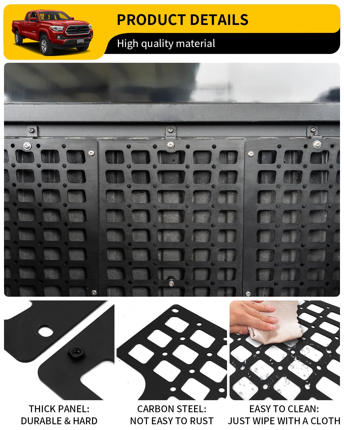 2005-2023 Toyota Tacoma 5FT Bed Molle Panel | Front & Rear Cargo Storage Shelf | Heavy Duty Truck Bed Organizer | Perfect for Camping, Off-Roading & Work Gear Organization
