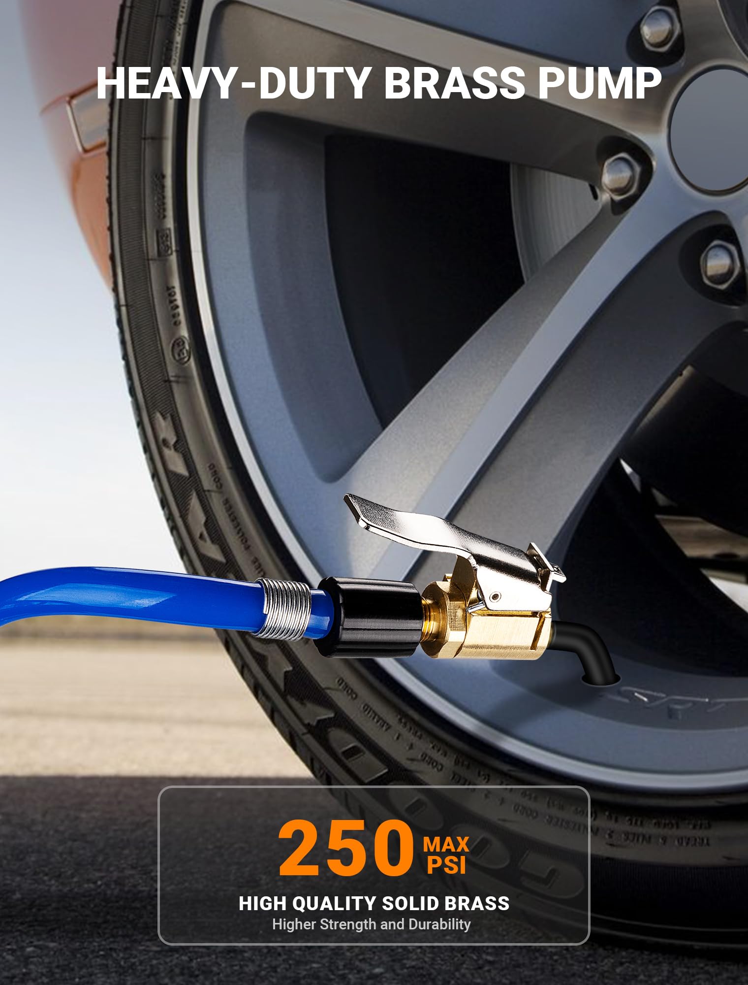 **Premium Brass Locking Tire Air Chuck - No Leak Twist to Lock Adapter for Air Compressors | Heavy-Duty Tire Inflator Hose Connector | Perfect for Trucks, Cars, Bikes & ATVs**    *(Use Case: Ideal for quick and secure tire inflation at home, gas stations, or off-road adventures with zero air leakage.)*