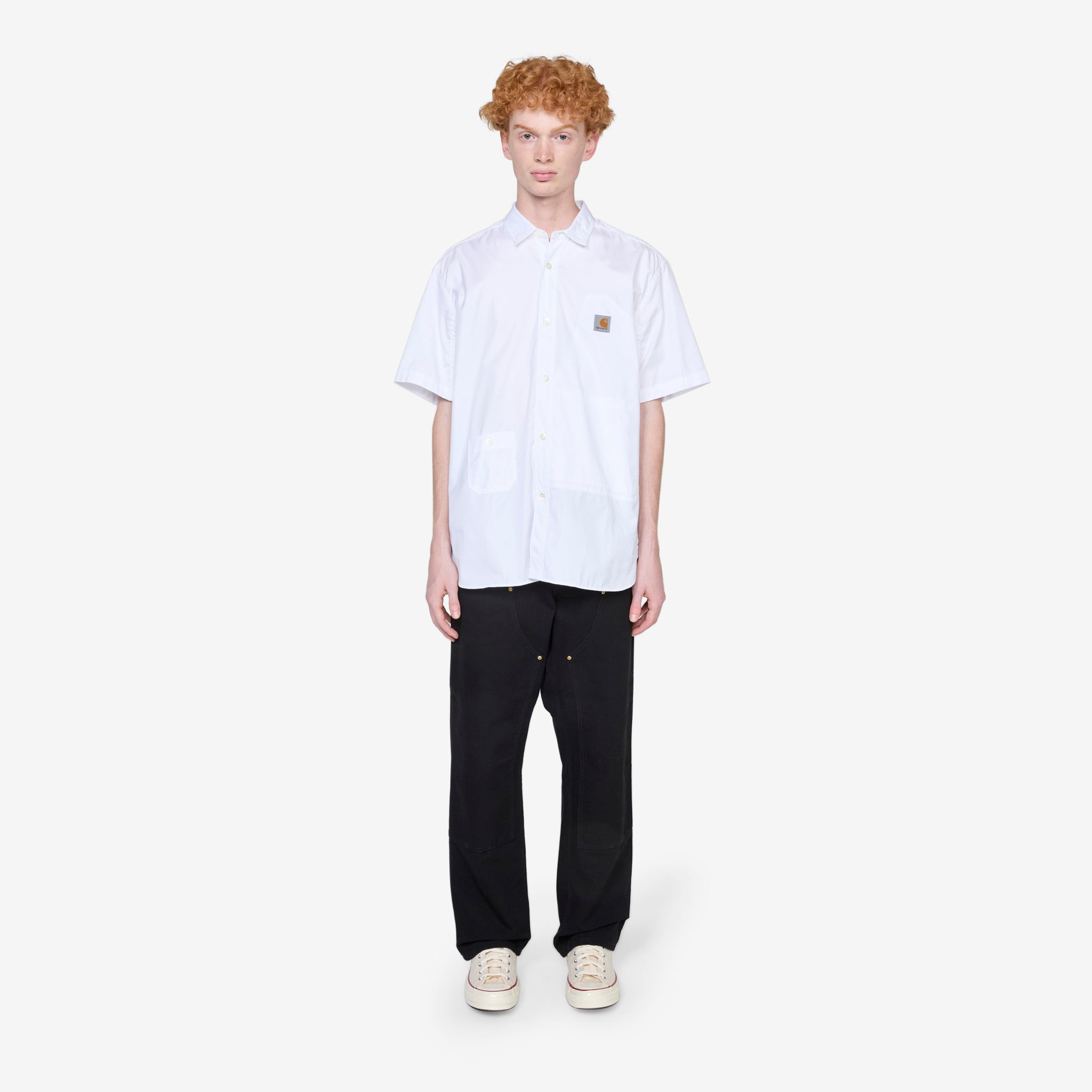 Carhartt Men's Short Sleeve Work Shirt - Durable Cotton T-Shirt for Construction, Outdoor & Casual Wear - White
