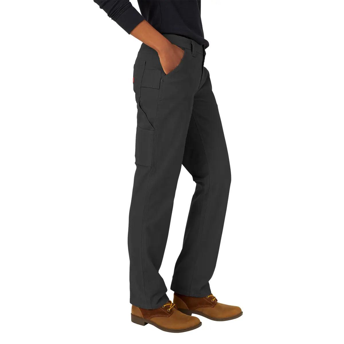 Women's Black Carpenter Duck Pants - Durable Workwear for Construction, Farming & Outdoor Activities