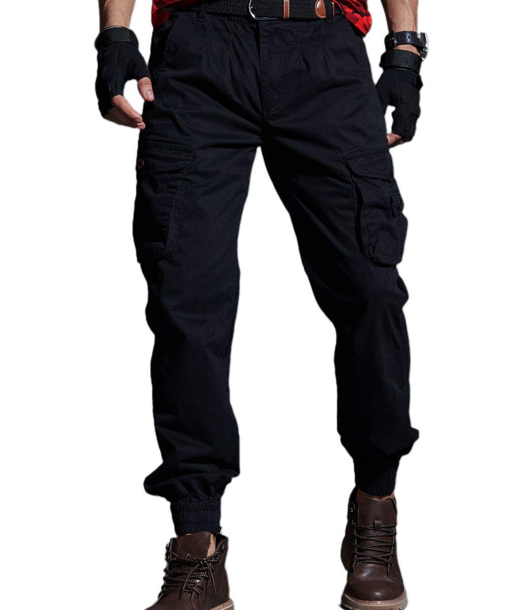 Men's Camo Cargo Jogger Pants - Tactical Work Utility Combat Trousers with Multiple Pockets for Fall & Winter | Outdoor Hiking, Workwear & Casual Streetwear