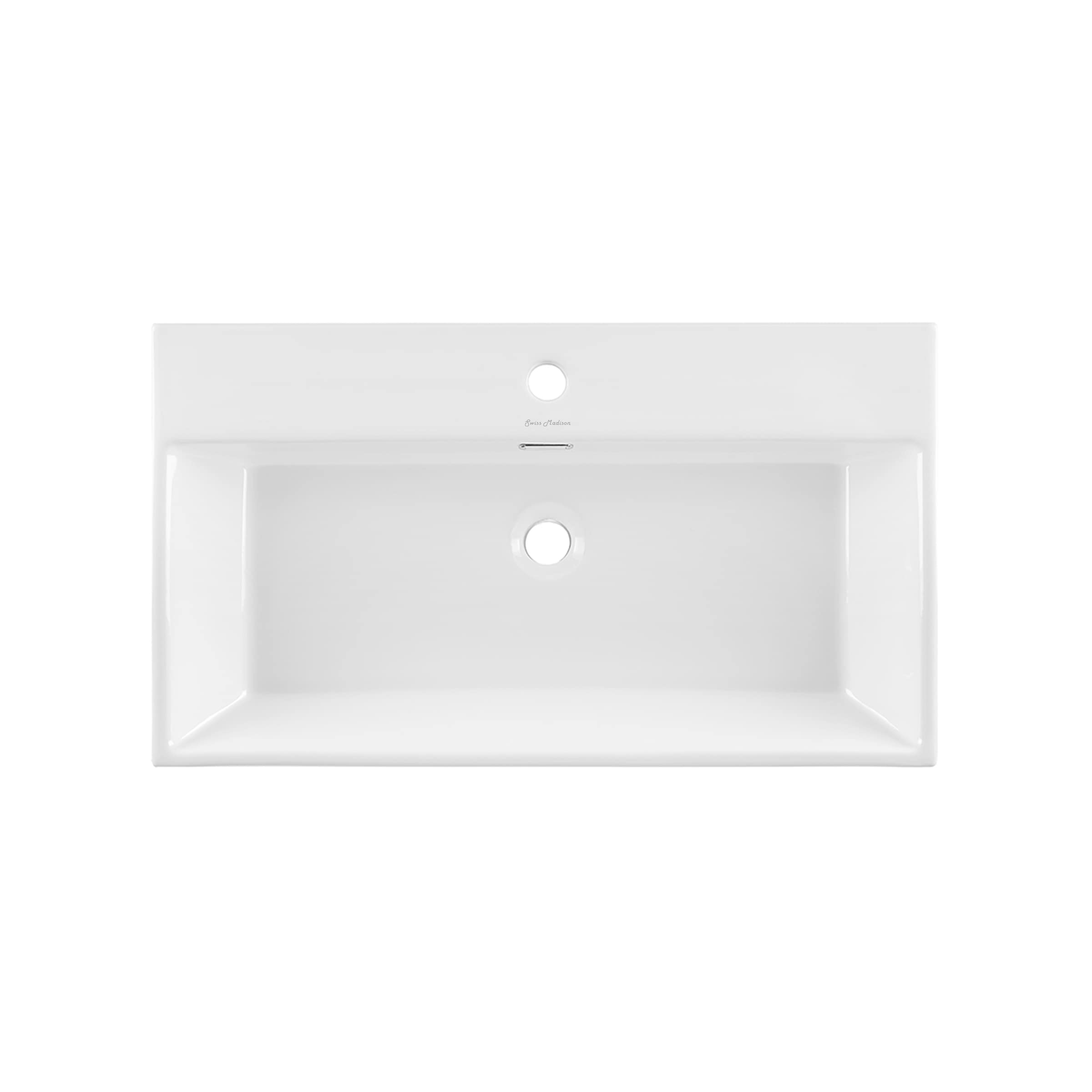 Claire 30-Inch Rectangle Wall-Mounted Bathroom Sink - Modern Space-Saving Vanity for Small Bathrooms & Powder Rooms