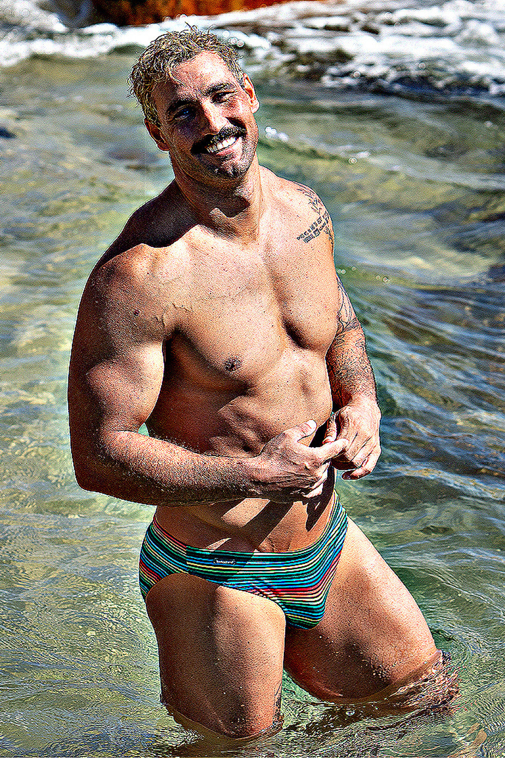 Jack Adams World Pride Swim Brief - LGBTQ+ Rainbow Swimwear for Men, Comfortable & Stylish Swim Trunks for Pool, Beach, and Pride Events
