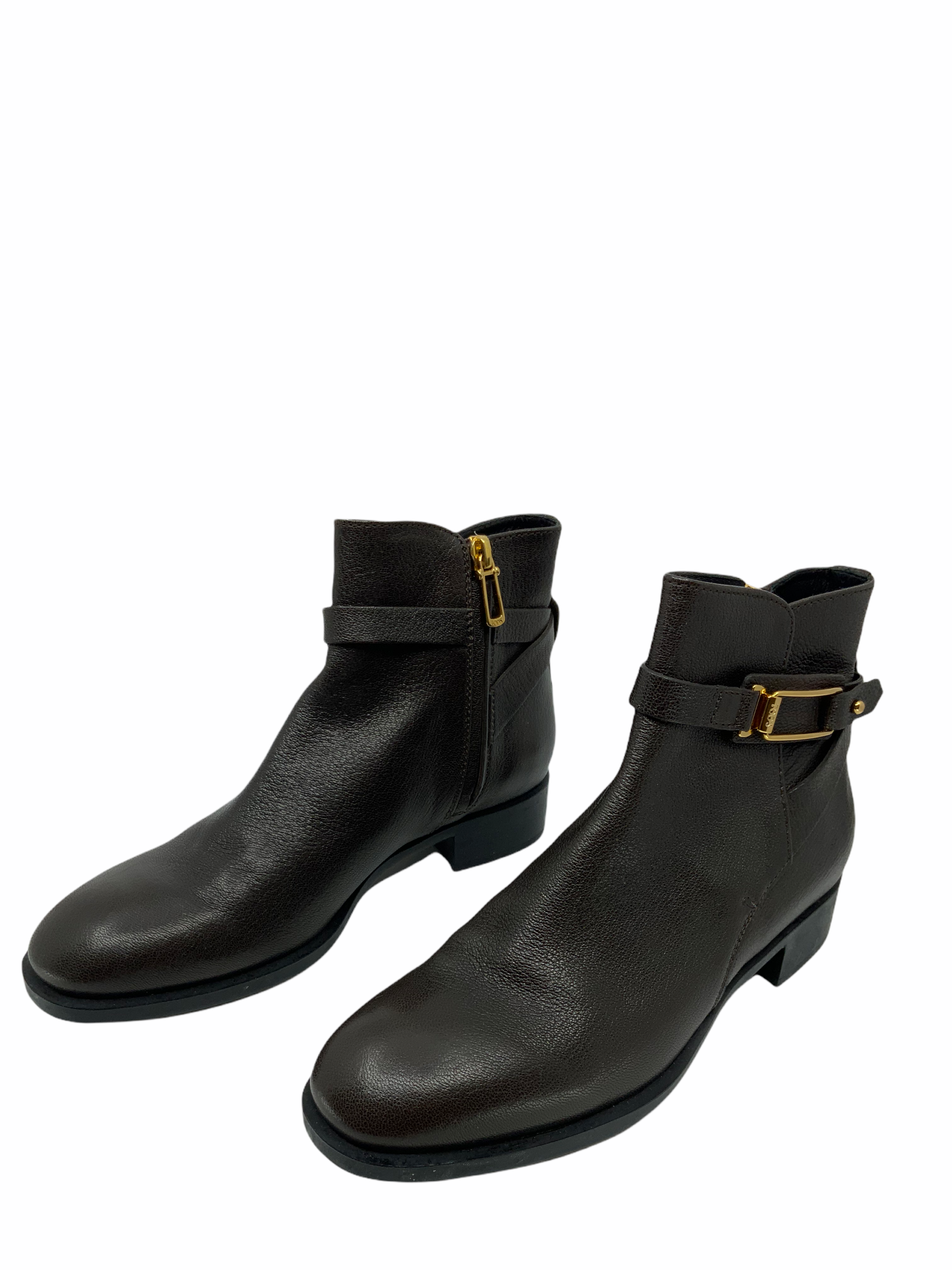 Tod's Leather Buckle Ankle Boots Size 7.5 for Women - Stylish & Comfortable Fall Winter Booties for Office, Party & Casual Outfits