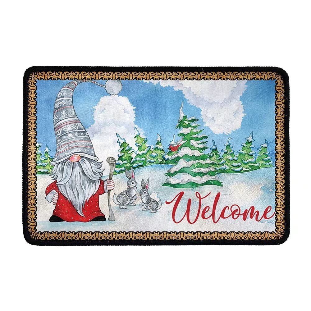 Non-Slip Welcome Doormat - Indoor/Outdoor Rubber Entry Rug - Durable & Washable for Home, Bedroom, Bathroom & Kitchen - Perfect for High Traffic Areas & Wet Conditions