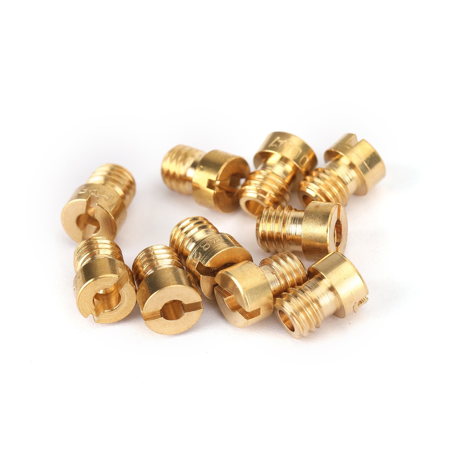 10-Pack Round Head Main Jet 5mm 82-105 for GY6 Motorcycle Scooter Carburetor PZ19 - Replacement Fuel Jets for 50cc 125cc 150cc Engines - Perfect for Carburetor Tuning, Performance Upgrades & Engine Maintenance