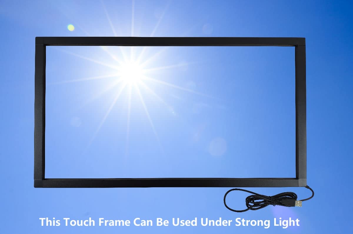70 Inch 10-Point Interactive IR Touch Screen Overlay Frame with Free Driver - Compatible with Touch TVs, Monitors, Whiteboards, Kiosks & Digital Signage - Perfect for Classrooms, Meetings & Retail Displays