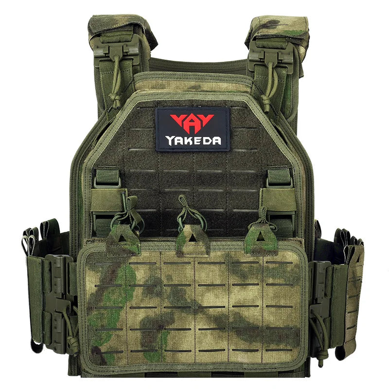 MC Camo Tactical Combat Vest - Adjustable Plate Carrier for Military, Hunting & Airsoft | Lightweight Body Armor for Outdoor Adventures & Survival Gear