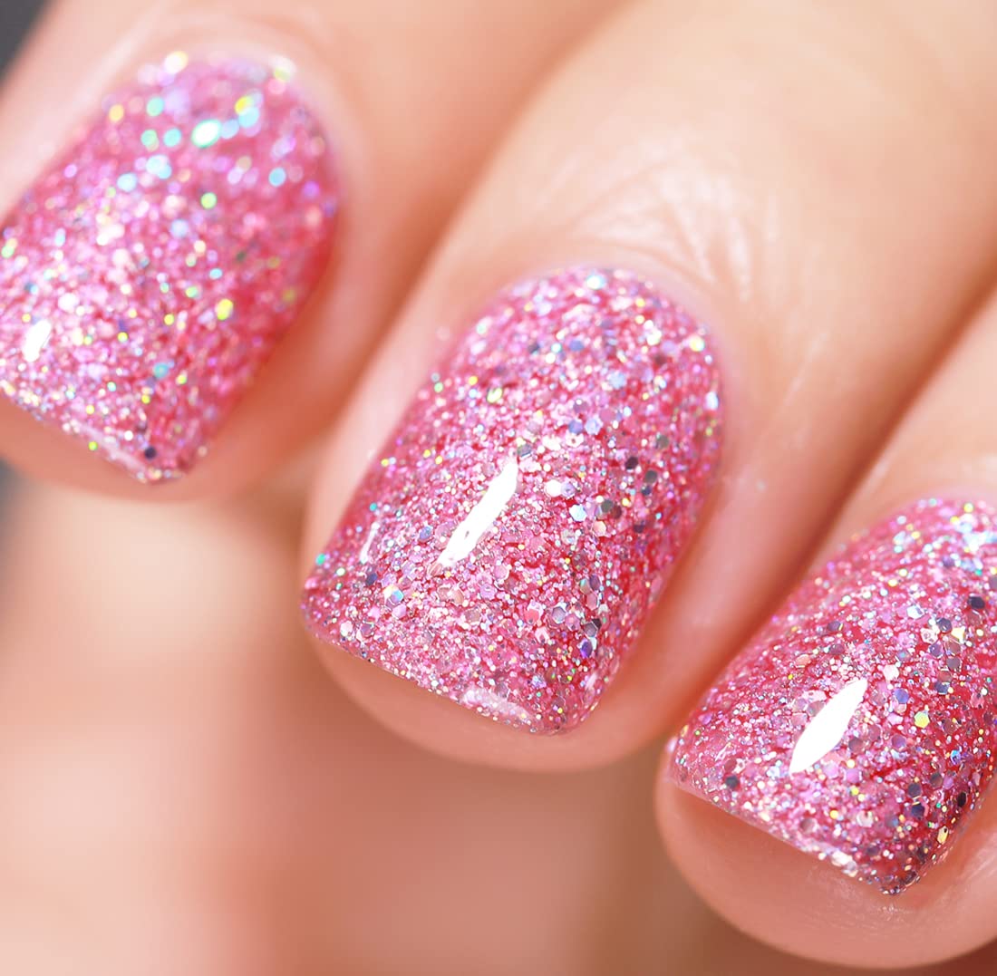 Glitter Gel Nail Polish Set - UV LED Sparkle Nail Gel for Manicure & Nail Art (Diamond Pink) | Long Lasting, Salon Quality | Perfect for Parties, Weddings & Special Occasions