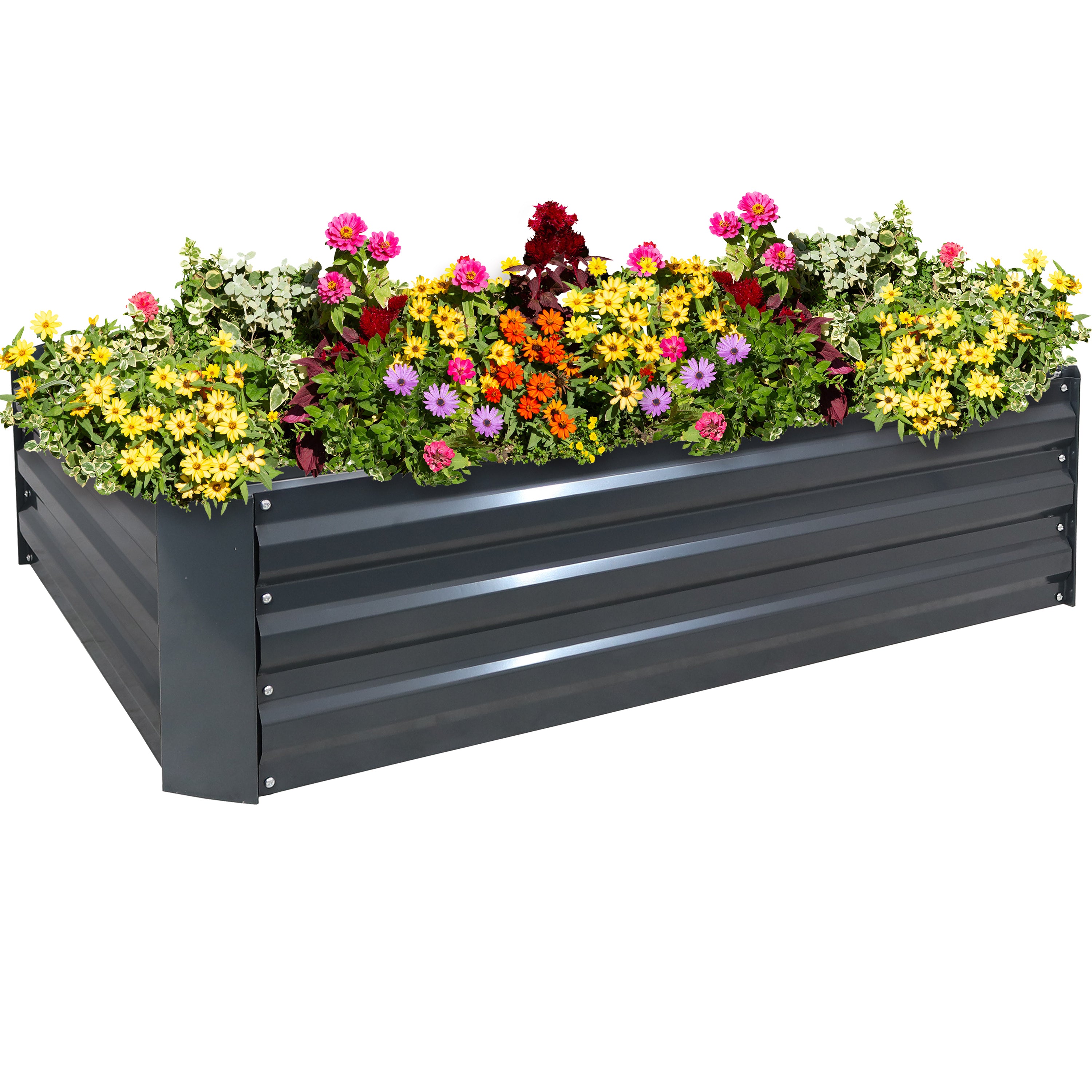 Galvanized Steel Raised Garden Bed Kit - 47 Inch Large Rectangle Planter Box for Vegetables, Flowers & Herbs | Outdoor Gardening, Backyard Decor & Urban Farming
