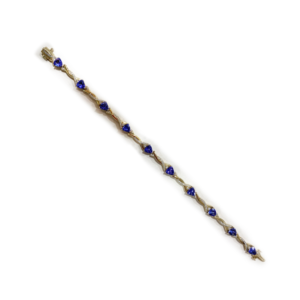14K Yellow Gold Tanzanite Bracelet for Women - Elegant Tanzanite Gemstone Jewelry Gift for Birthday, Anniversary & Special Occasions
