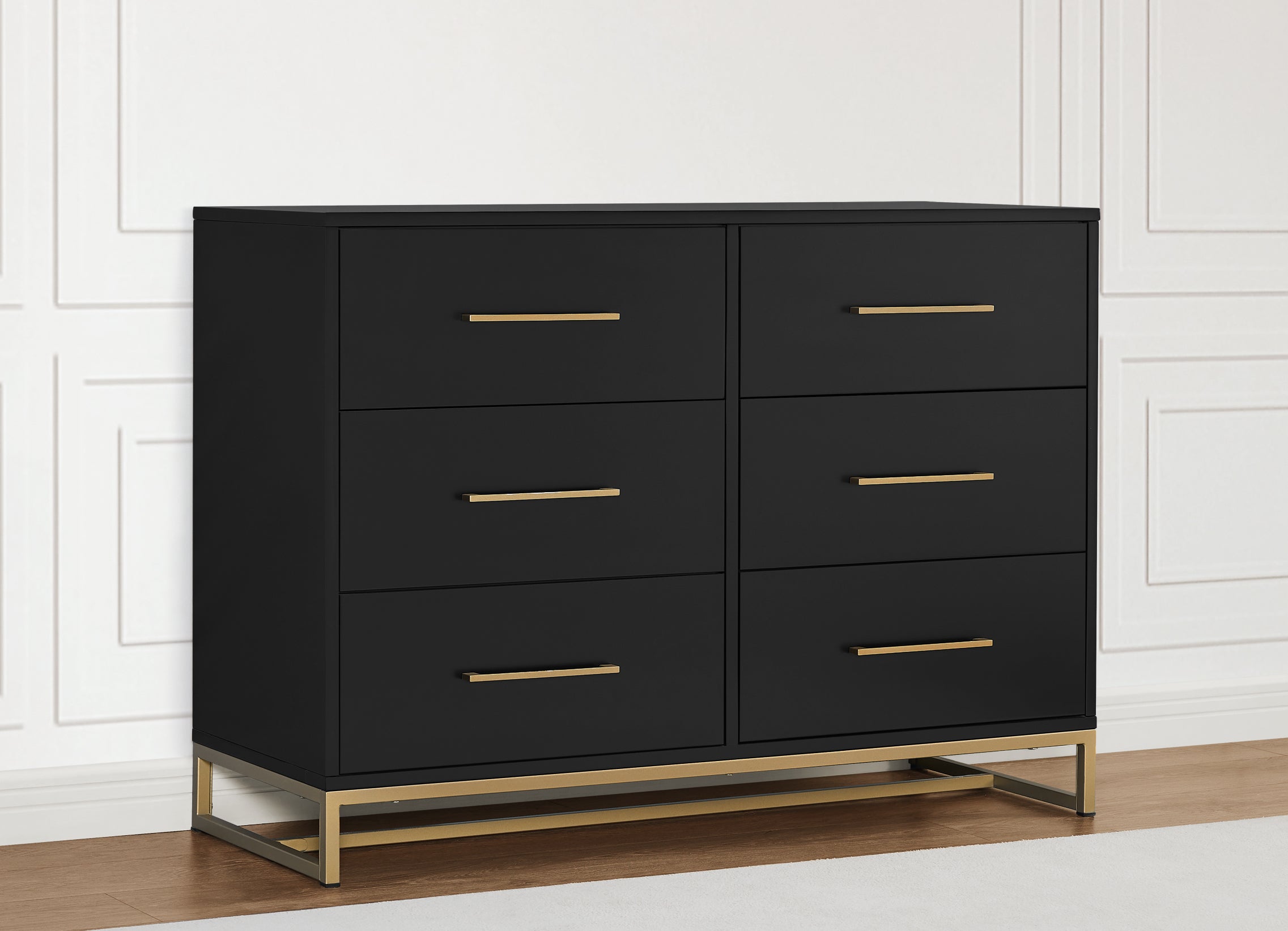 Elegant Jade 6-Drawer Dresser with Interlocking Drawers - Perfect for Bedroom, Nursery, or Dorm Organization & Storage