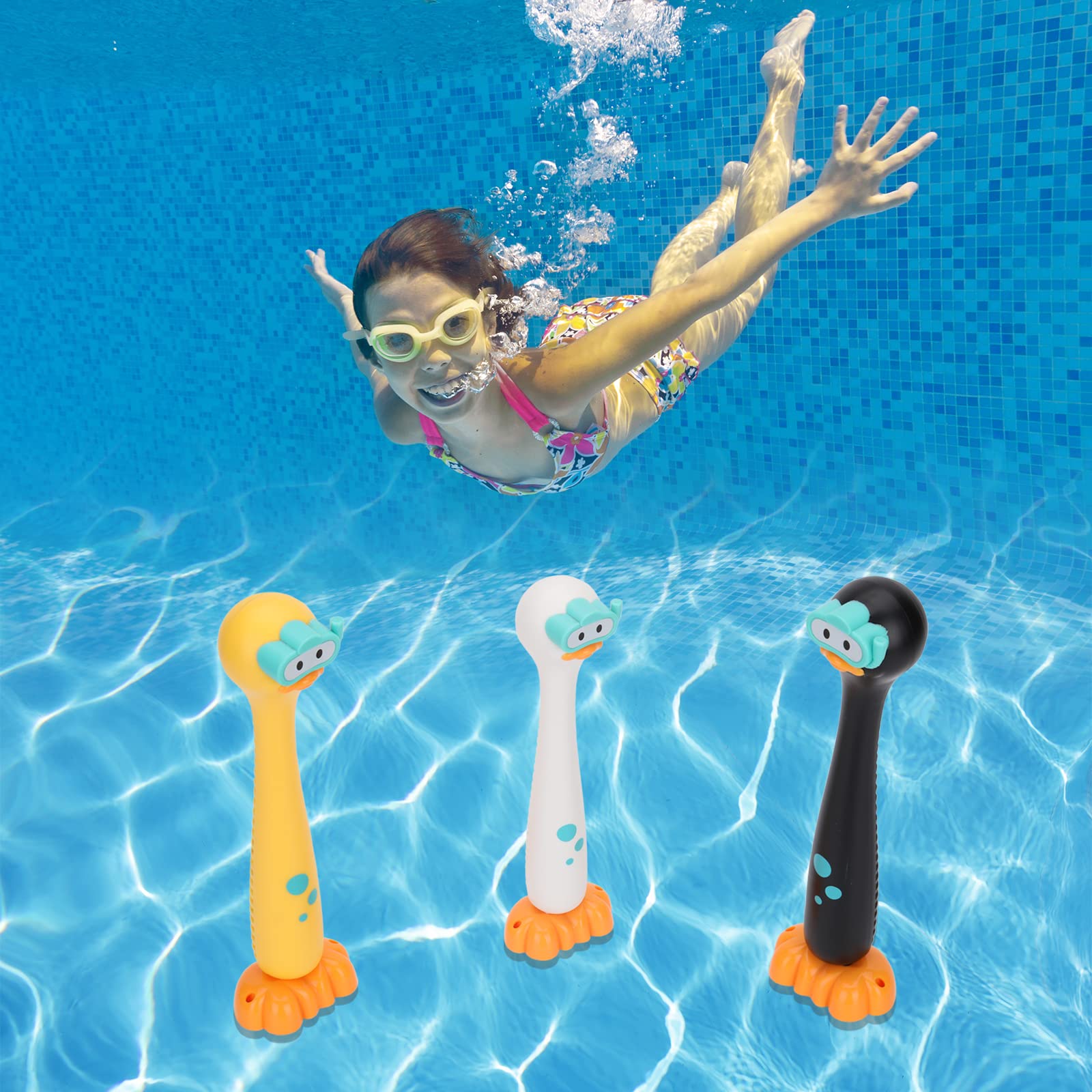 3PCS Diving Sticks Pool Toys for Kids - Underwater Swimming Training Toys for Ages 4-12, Fun Dive Sticks for Pool Games & Water Play | Perfect for Backyard Pools, Beach Trips & Swim Lessons