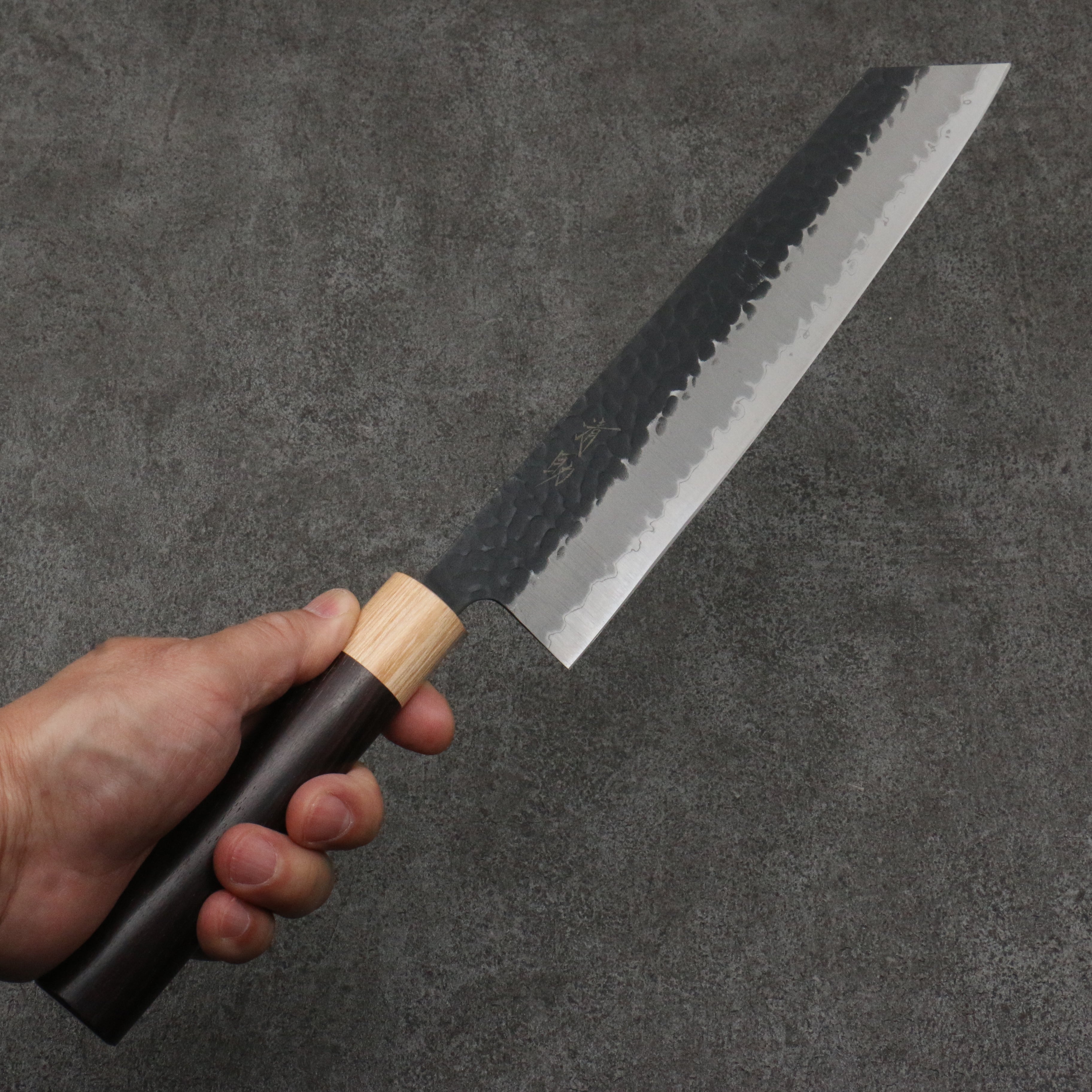 Seisuke Blue Super Hammered Kiritsuke Gyuto 240mm Japanese Chef Knife with Shitan Handle & White Pakka Wood Ferrule - Perfect for Sushi, Sashimi & Precision Cutting