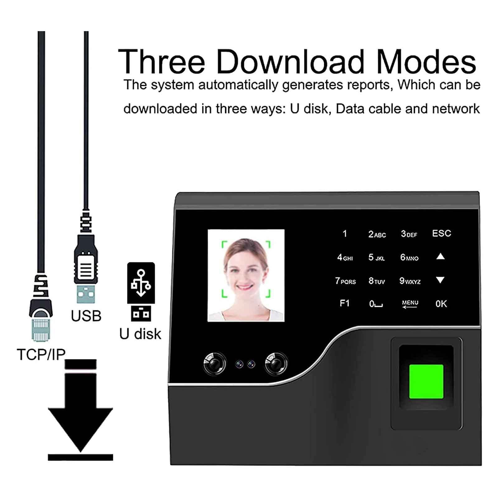 Employee Time Clock Machine with Facial Recognition - Automatic Attendance Tracking & Hours Calculation for Businesses | Ideal for Offices, Retail Stores & Workplaces