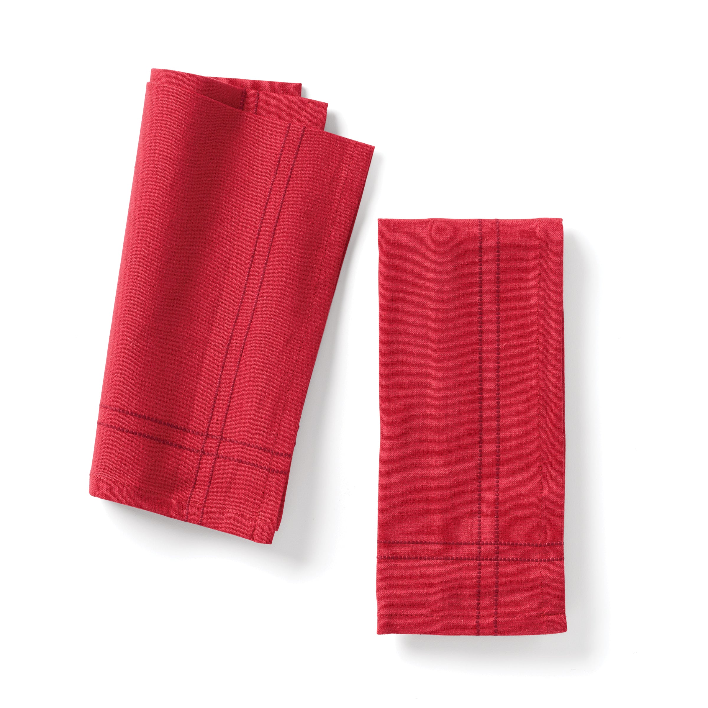 Premium Red Cloth Dinner Napkins Set of 2 - Elegant & Reusable for Formal Dining, Parties & Holiday Gatherings