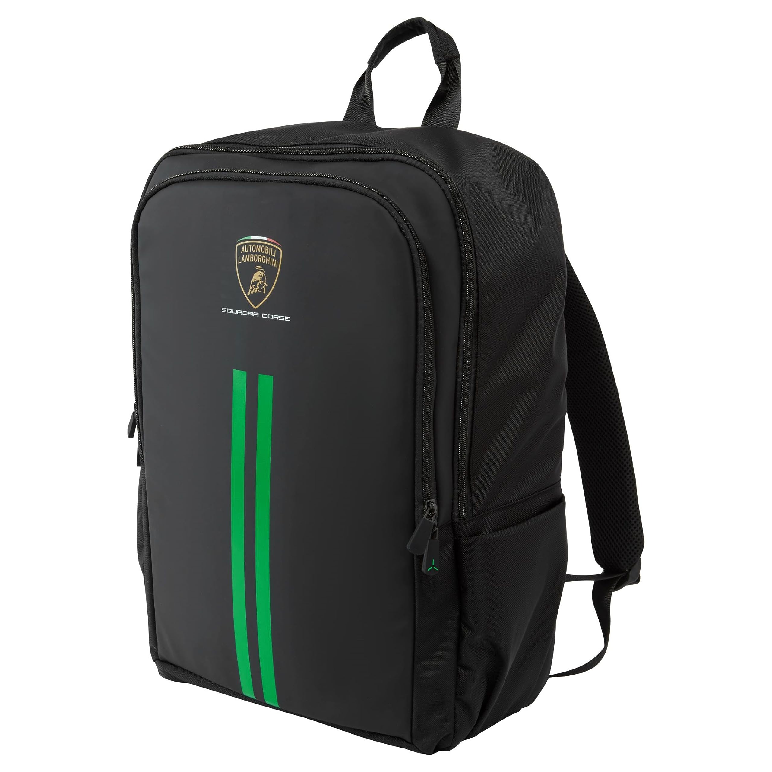 Lamborghini Squadra Corse Team Backpack - Premium Black Racing Backpack for Men | Durable Sports Bag for Gym, Travel & Motorcycle Riders | Official Licensed Merchandise