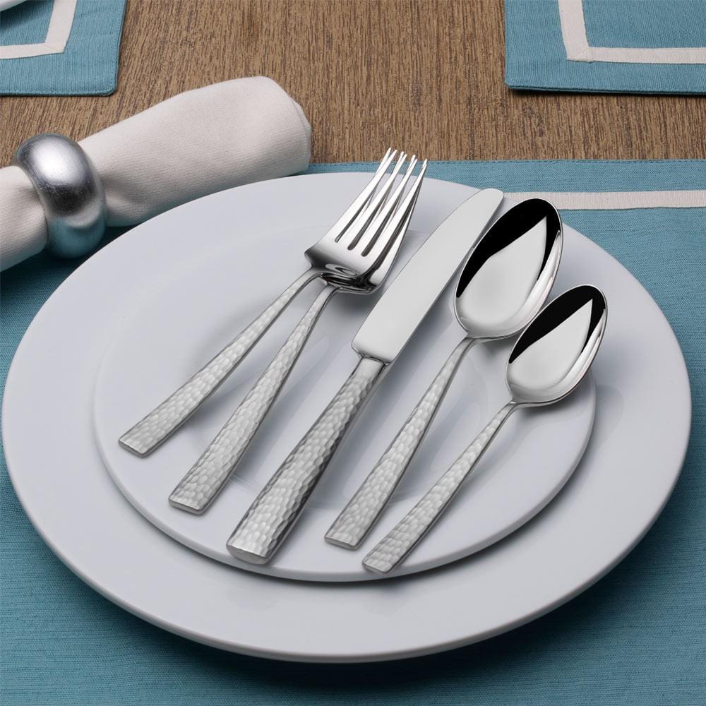 Oliver Mirror 65-Piece Stainless Steel Flatware Set - Service for 12 - Elegant Dining Silverware for Dinner Parties, Weddings & Holiday Gatherings