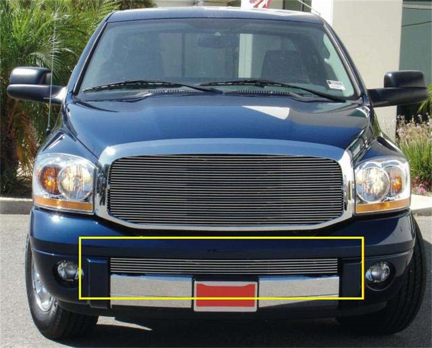 Polished Aluminum Billet Bumper Grille for Dodge Ram Pickup Laramie - Bolt-On Horizontal Design (T-Rex 25467) | Upgrade Your Truck's Front End for Off-Road & Street Style