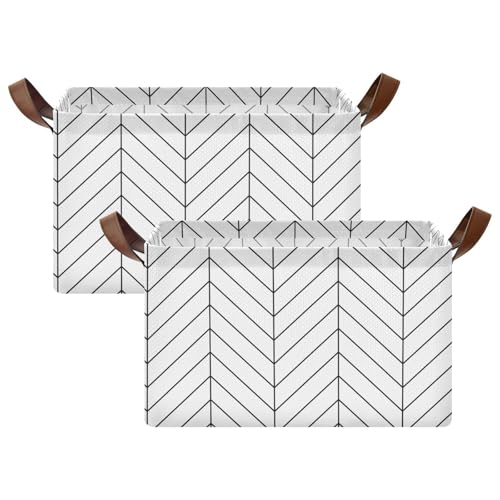 Black White Herringbone
