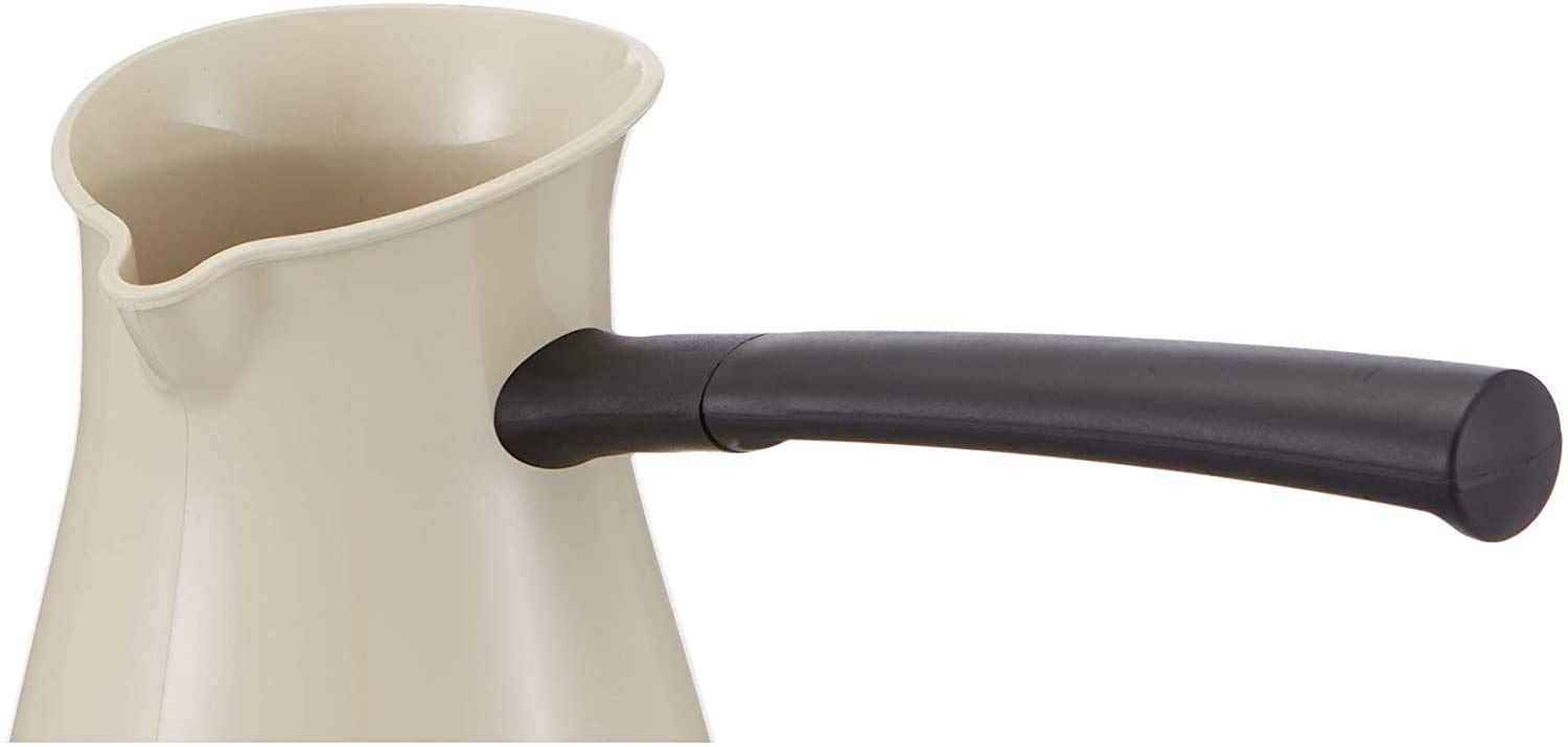 Premium SCM 2951 Greek Turkish Coffee Maker - 0.4L Electric Briki Ibrik Pot (Beige) | Authentic Stovetop & Electric Coffee Brewing for Home, Office & Traditional Ceremonies