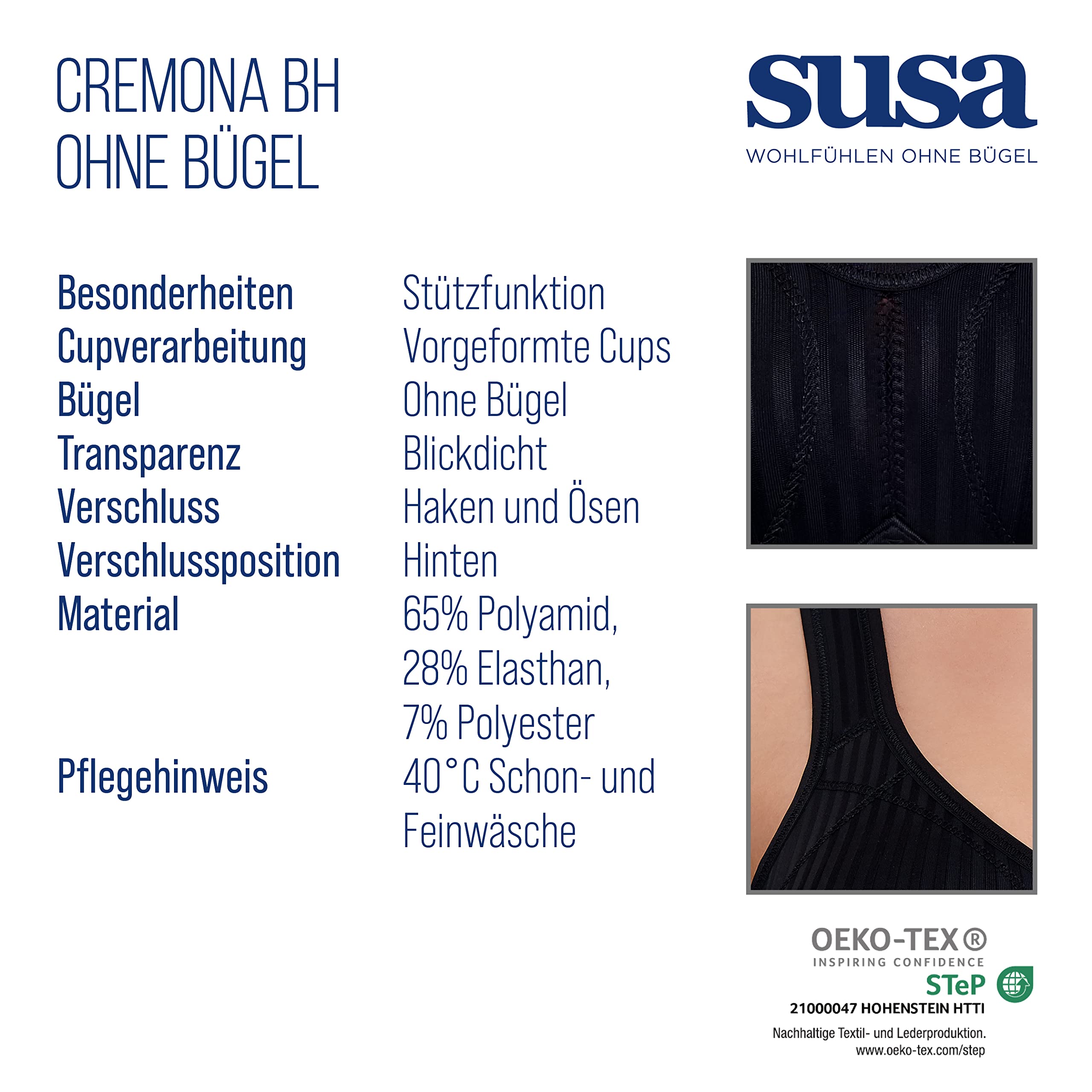 Comfortable Wireless Bras for Women - Soft Non-Wired Support Bra 7761, Sizes 34-42 B-H - Perfect for Yoga, Lounge & Everyday Wear