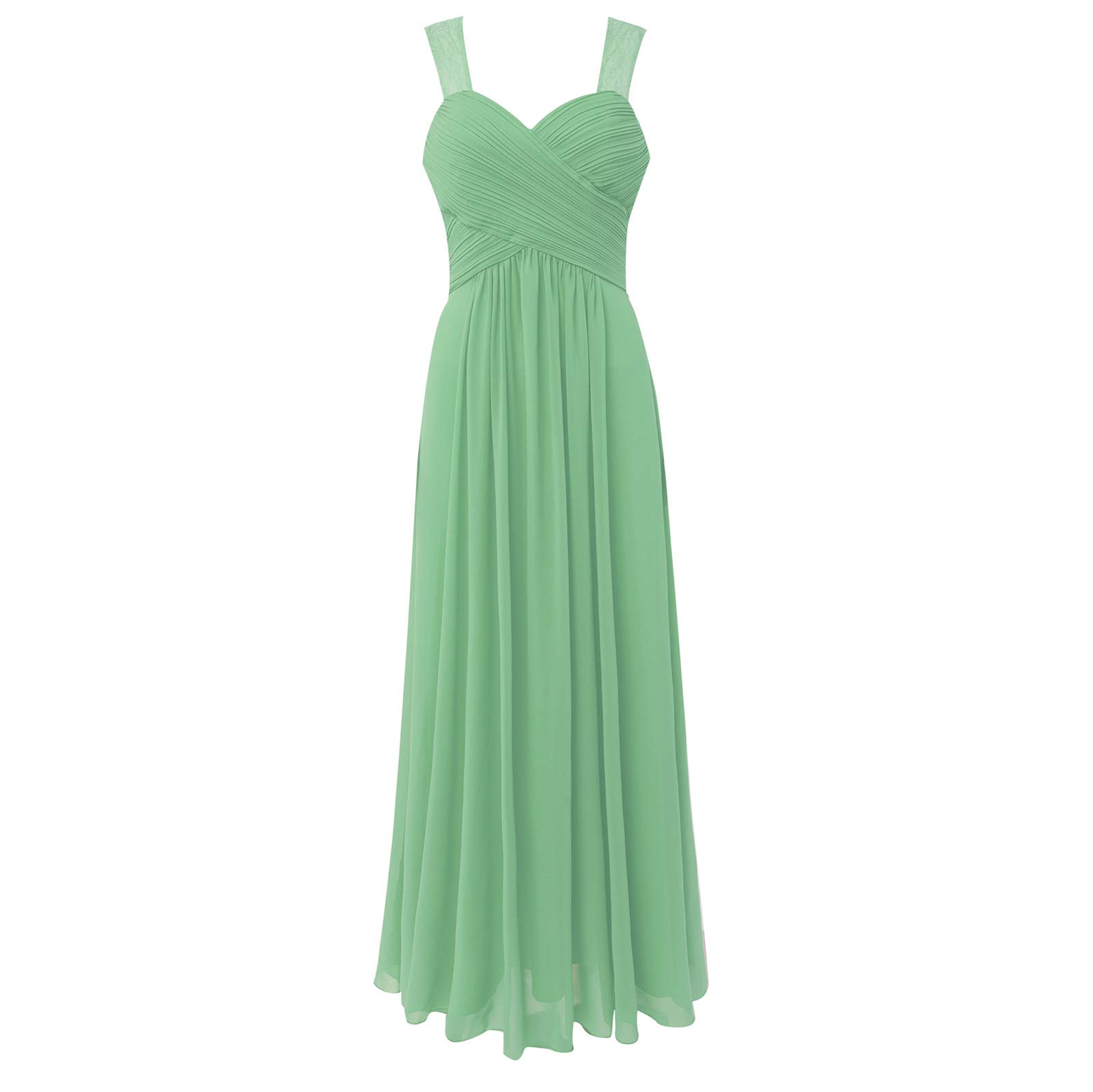 YONGHS Women's Crisscross Neck Sleeveless Off Shoulder Chiffon Bridesmaid Dress - Elegant Evening Gown for Weddings, Prom, Formal Events & Special Occasions