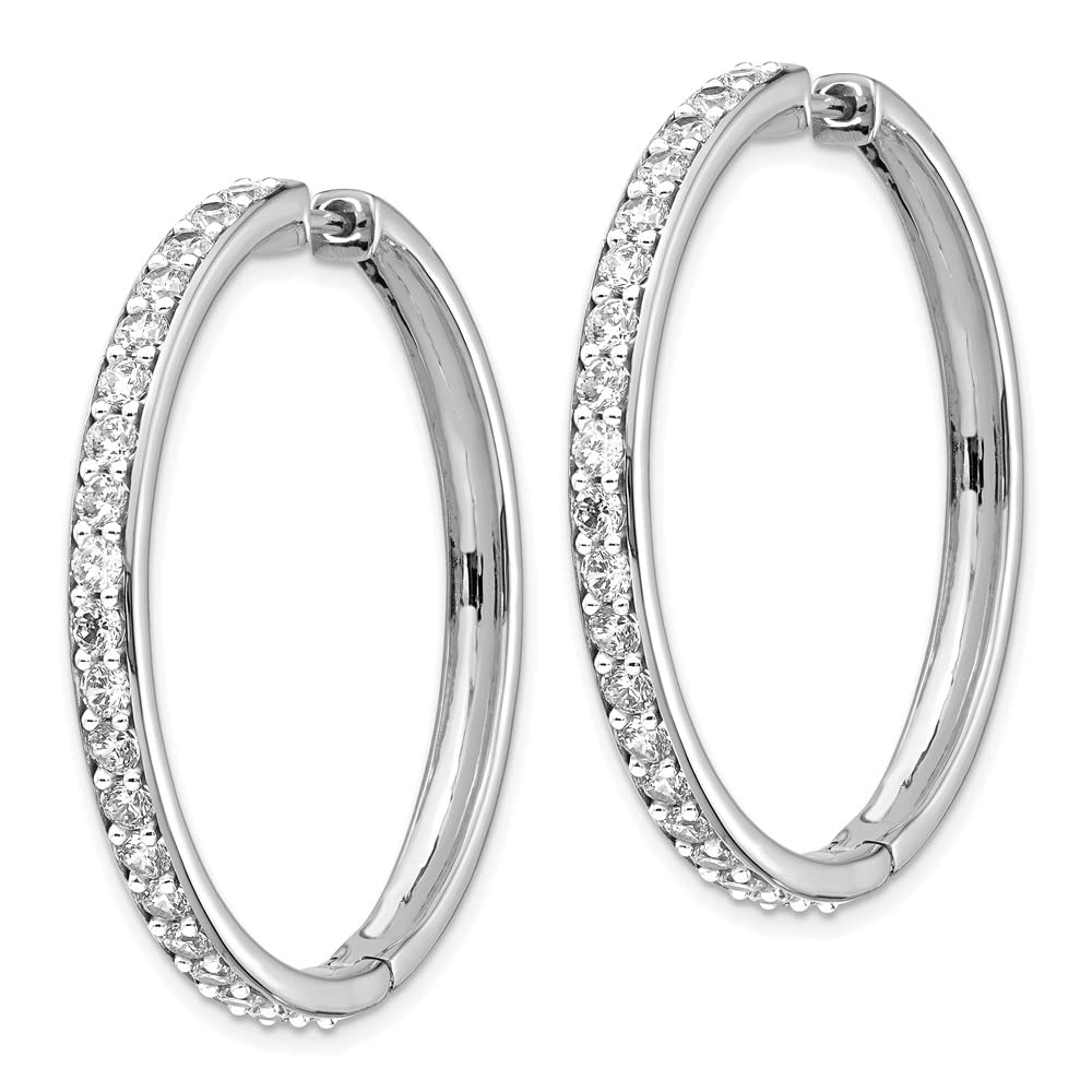 14K White Gold Diamond Hoop Earrings for Women - Elegant Fine Jewelry Gift for Her - Perfect for Anniversaries, Birthdays & Special Occasions