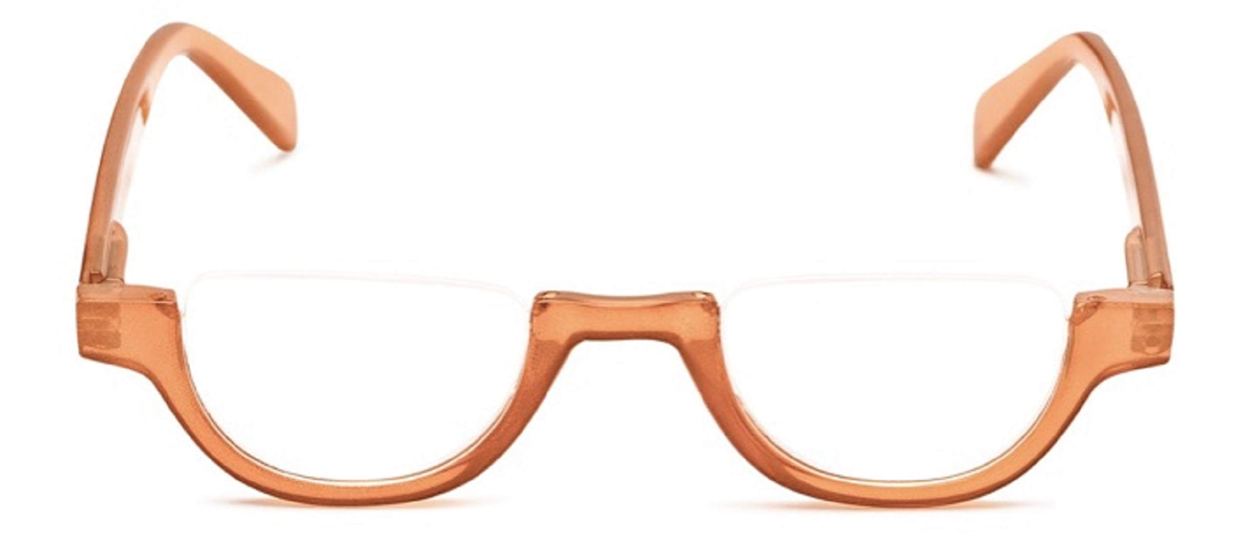 Shay Colorful Semi-Rimless Reading Glasses +2.25 Magnification in Tan - Lightweight Half Frame Readers for Women & Men - Perfect for Reading Books, Using Phones, and Computer Work