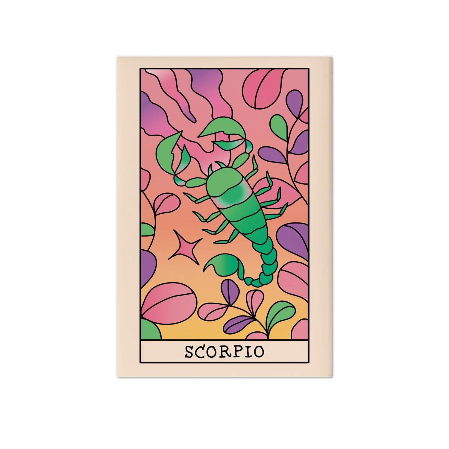 Scorpio Zodiac Sign Wall Art - 8x12 Inch Wooden Framed Astrology Poster, Pink Horoscope Print for Home & Office Decor | Perfect Gift for Scorpio Lovers, Birthday & Astrology Enthusiasts