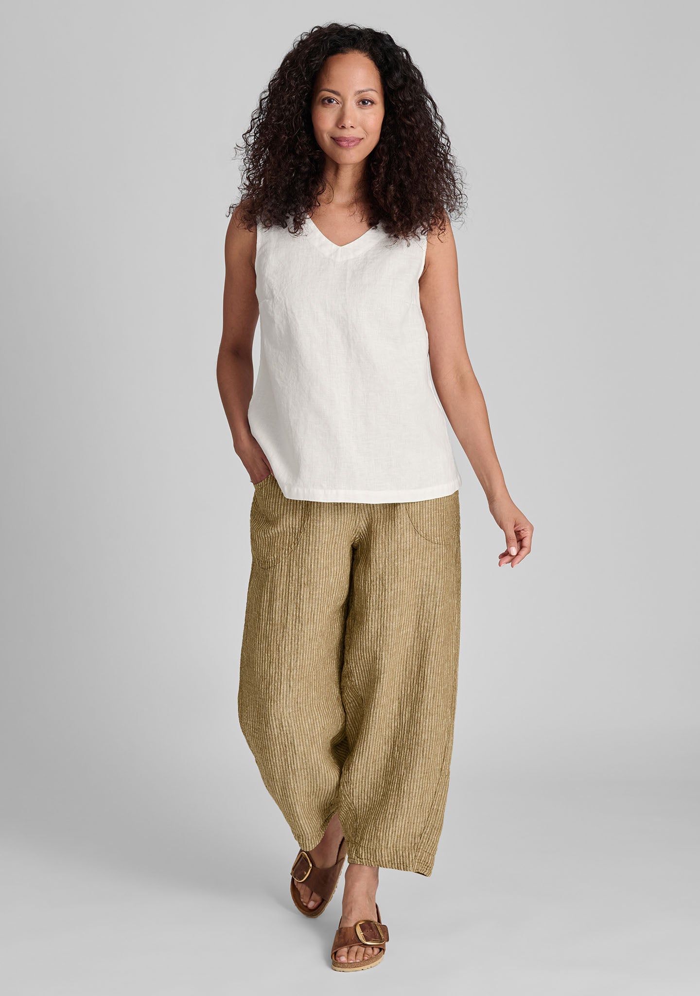 Gem Tank Linen Tank Top for Women - Breathable Summer Casual Sleeveless Shirt - Perfect for Beach, Yoga, and Everyday Wear