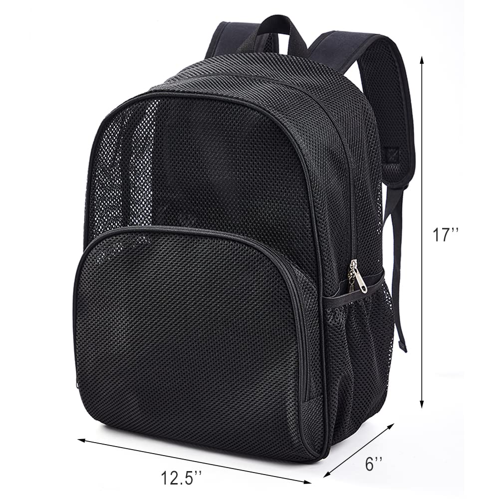 COVAX Durable Mesh Backpack for School, College, Work & Travel - Heavy Duty Semi-Transparent Bookbag for Swimming, Beach, Sports, Gym & Outdoor Activities - Perfect for Students, Professionals & Travelers