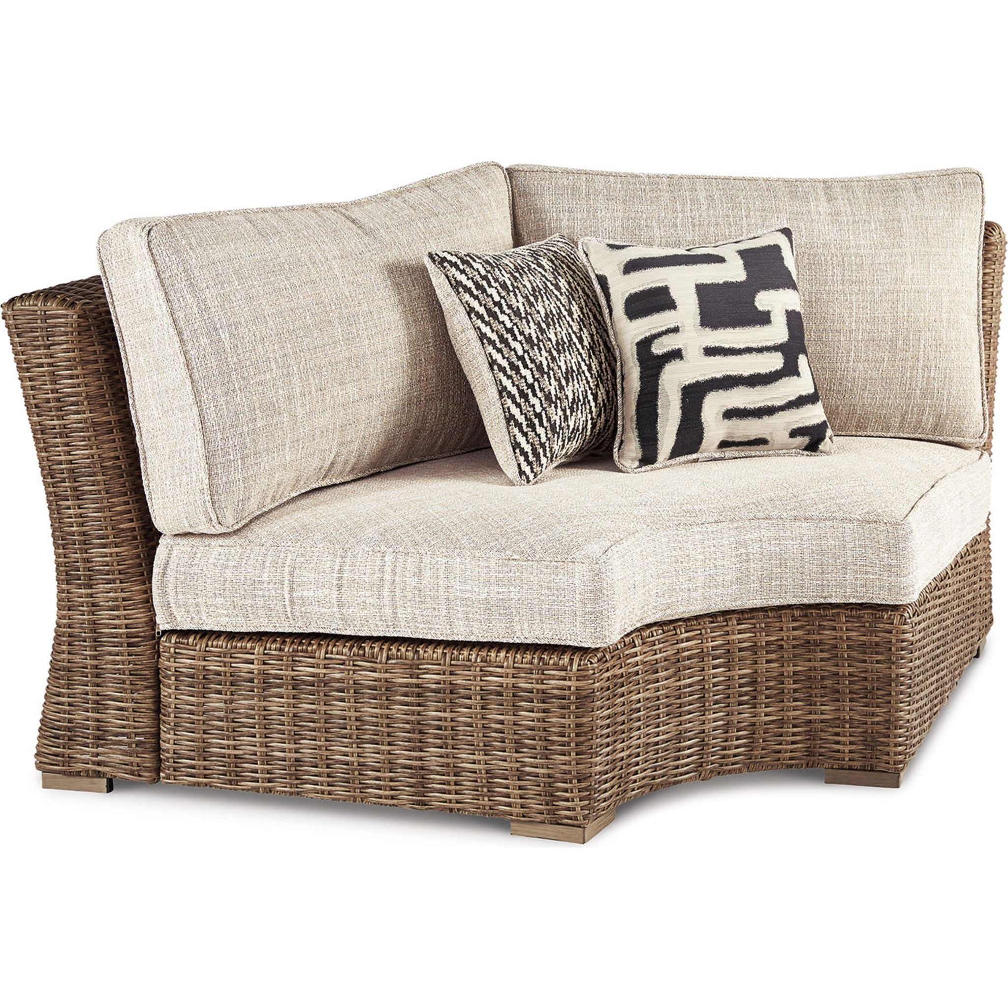 Beachcroft 5-Piece Outdoor Sectional Sofa Set with Coffee Table - Water-Resistant Beige Patio Furniture for Backyard, Poolside & Garden Relaxation