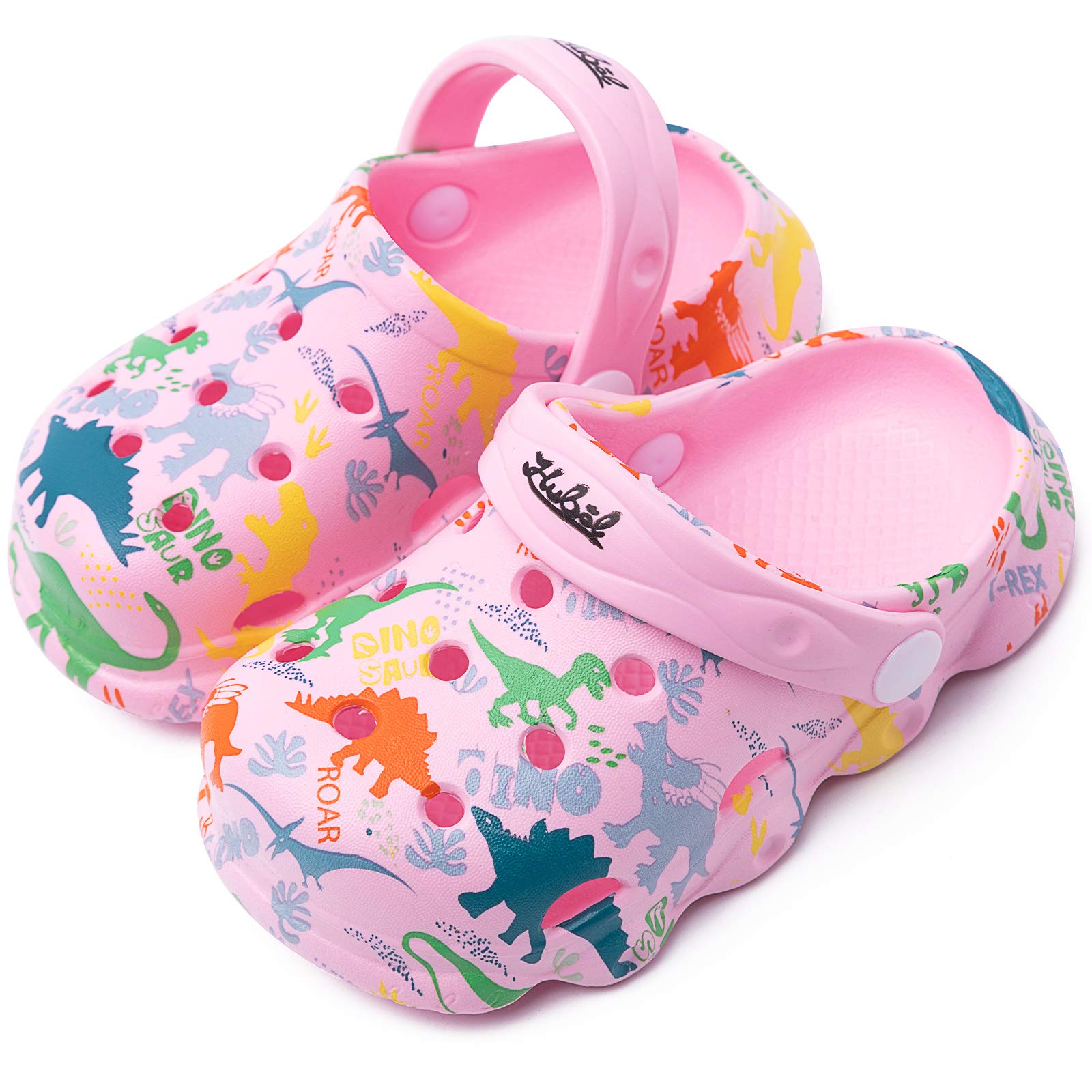 **TechCity Kids Dinosaur Garden Shoes - Cute Cartoon Sandals & Clogs for Toddlers - Non-Slip Beach Pool Water Shoes for Boys & Girls - Perfect for Summer, Playtime & Outdoor Adventures**