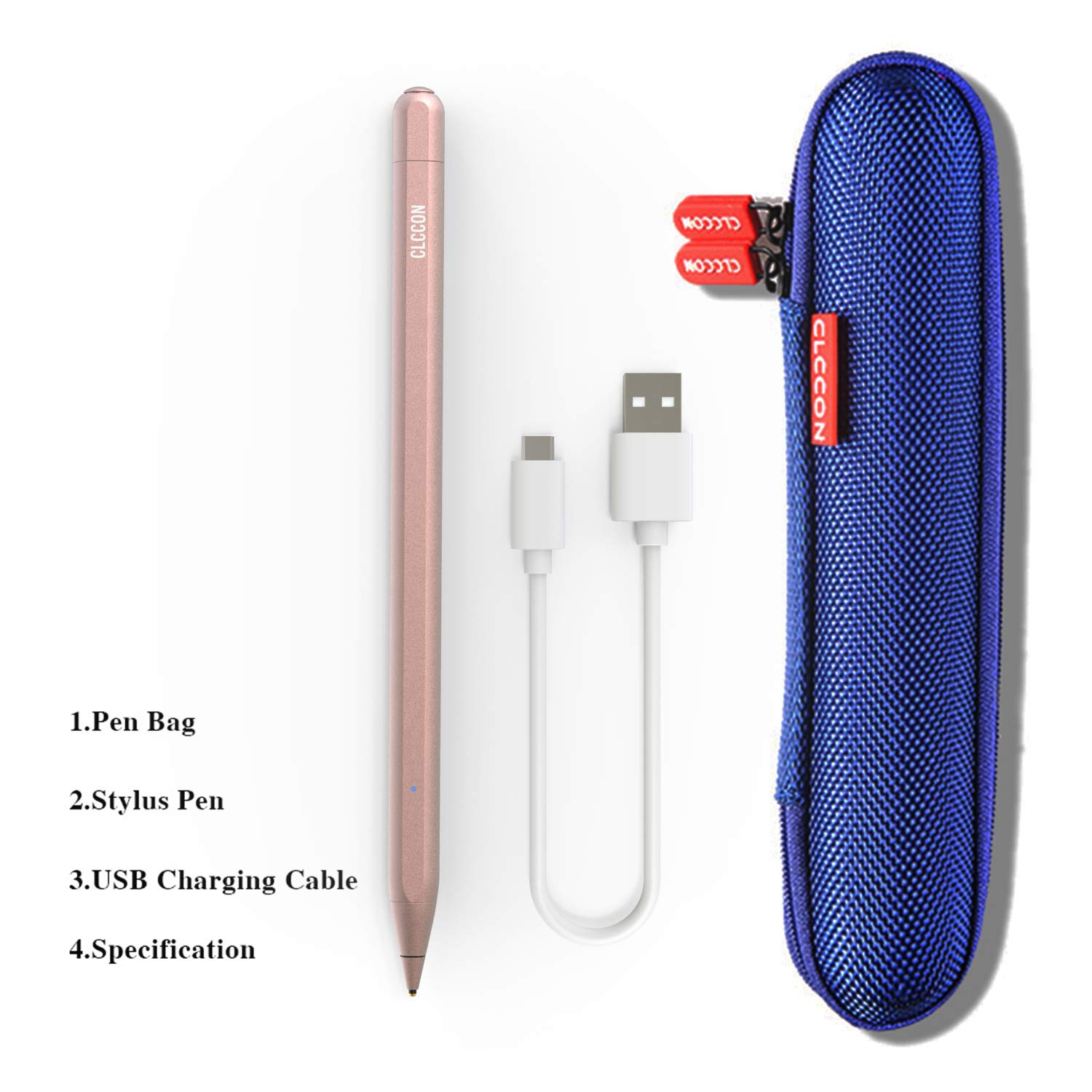 Rechargeable Stylus Pen for Apple iPad & iPhone - Compatible with iPad Air 2/3, iPad Mini 3/4/5, iPad Pro 1/2, iPad 2018/2019 & iPhone 6/7/8 - Precise Capacitive Touch Screen Stylus - Pink - Perfect for Drawing, Note-Taking & Digital Art