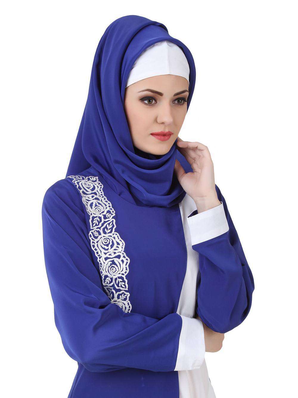 Elegant Asbah Royal Blue Hijab - Soft & Breathable Muslim Scarf for Women - Perfect for Daily Wear, Prayer & Special Occasions