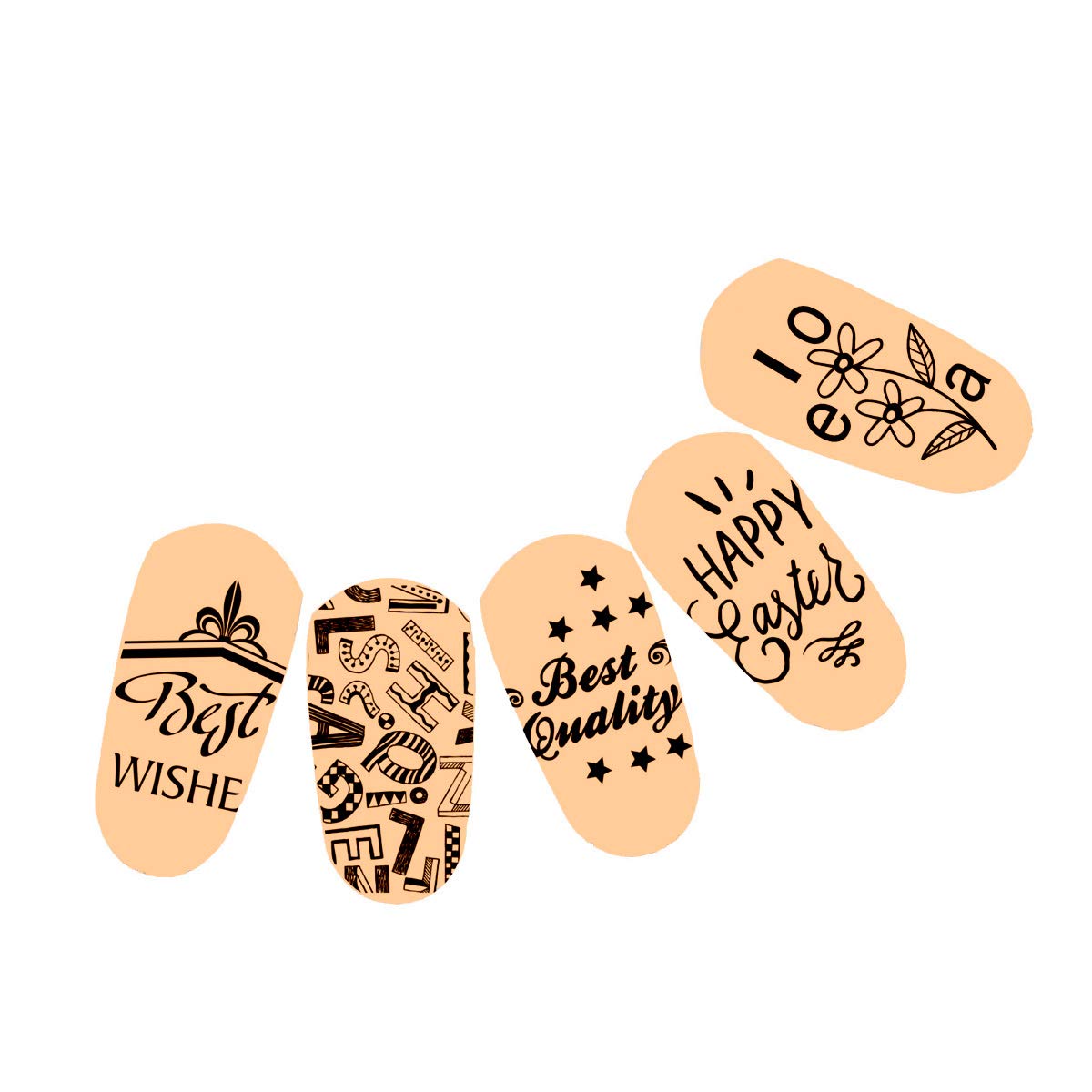1PC English Letter Nail Art Stamp Plate - Floral Love Pattern Manicure Template for DIY Polish Stencils | Professional Nail Stamping Tool for Home Salon & Party Nail Designs