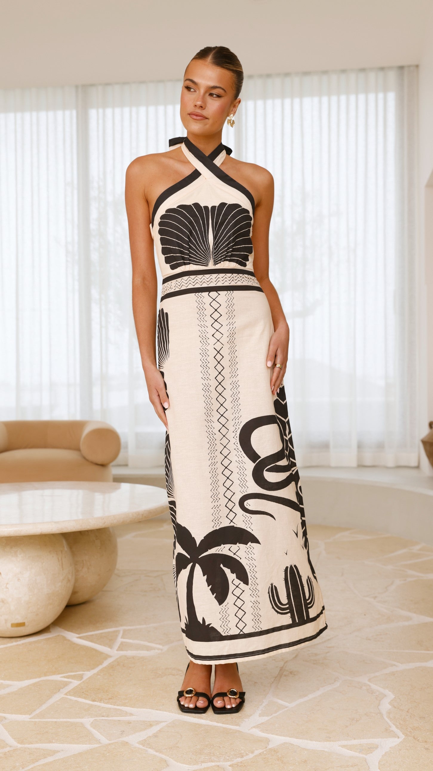 Boe Halter Maxi Dress - Floral Print Summer Beach Dress | Women's Boho Chic Long Dress for Vacation, Pool Party & Outdoor Events