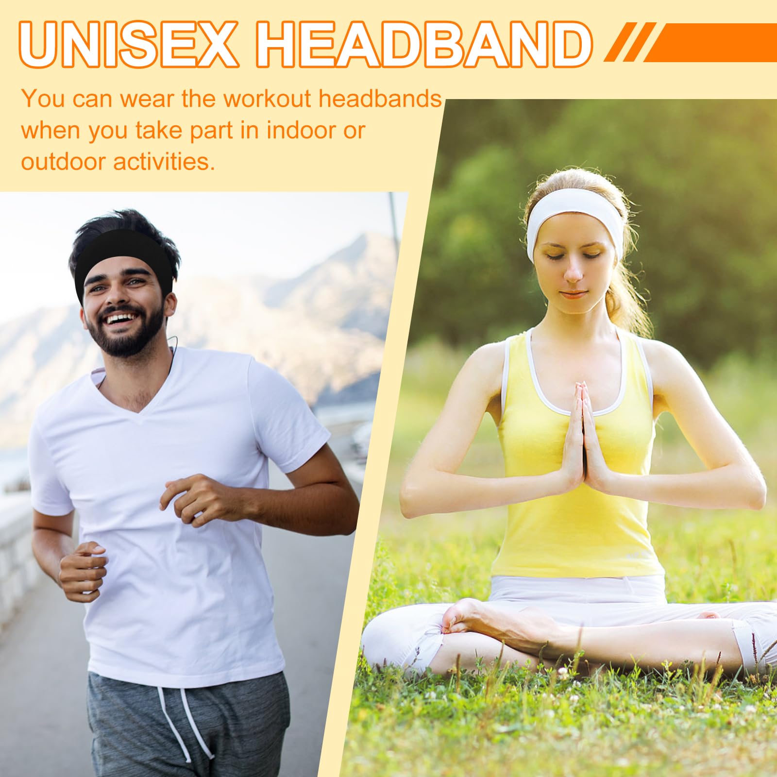 RITOPER Non-Slip Workout Headbands for Women - Super Soft & Stretchy Yoga, Running, Exercise & Sweatbands - Wide Hair Bands & Turban Head Wraps for Active Lifestyles (Perfect for Gym, Yoga, Jogging & Daily Wear)