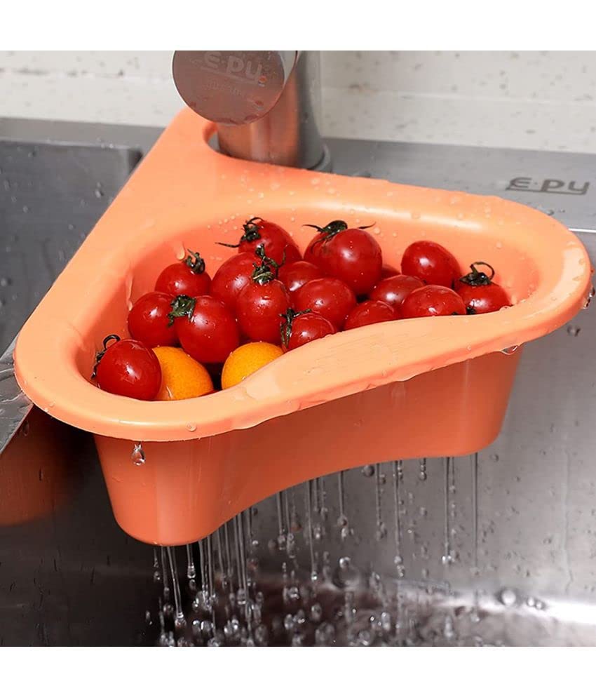 BLAGO Multipurpose Kitchen Sink Organizer - Corner Dish Drying Rack, Sink Basket for Washing Vegetables & Fruits, Sink Dustbin & Drain Basket (2-Pack) - Perfect for Small Kitchen Organization & Countertop Storage