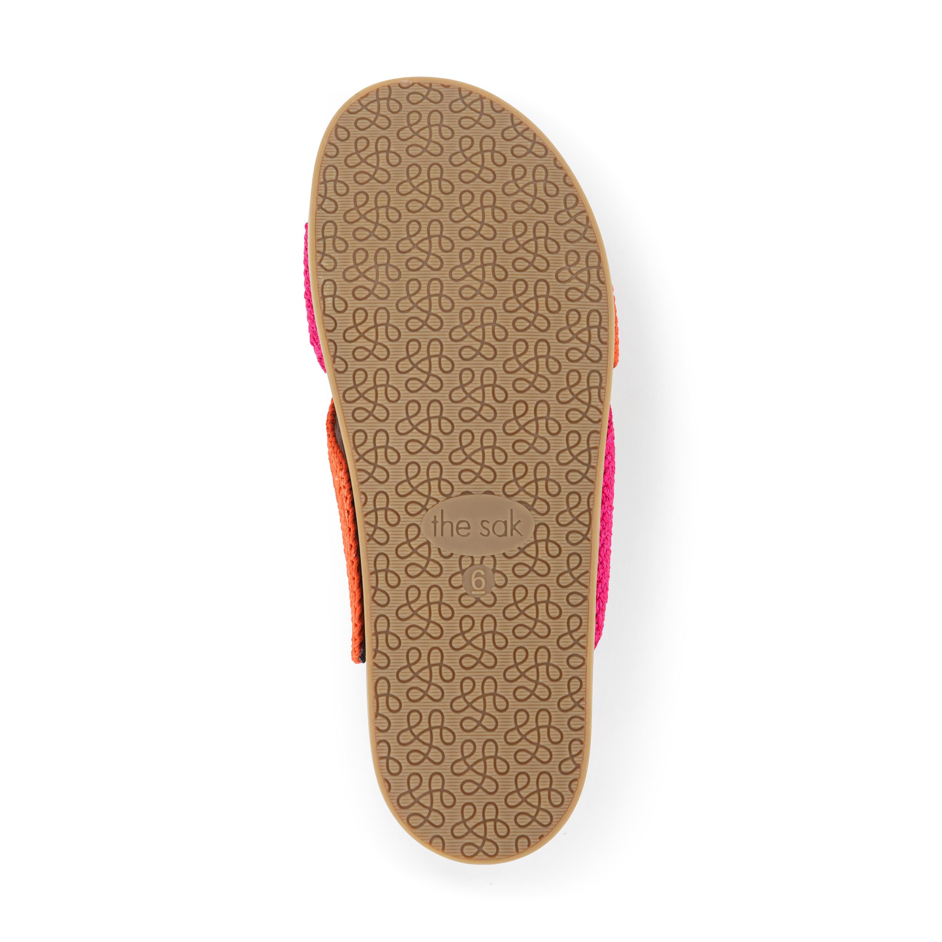 Penelope Sandal - Hand Crochet Women's Sandals in Pinkberry Cayenne Block Color | Comfortable Boho Summer Shoes for Beach, Vacation & Casual Wear