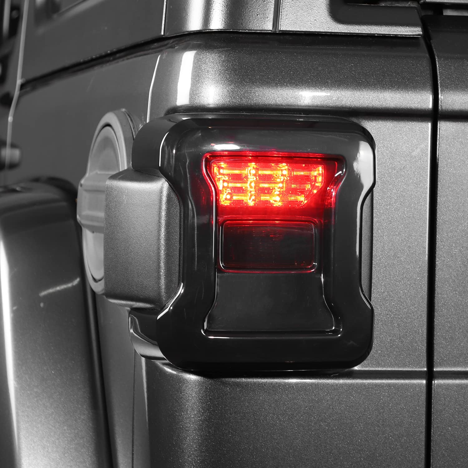 Jeep Wrangler JL Tail Light Guard Cover (2018-2022) - Smoked Black ABS Plastic Protector for Exterior Decoration & Protection - Perfect for Off-Roading & Daily Driving