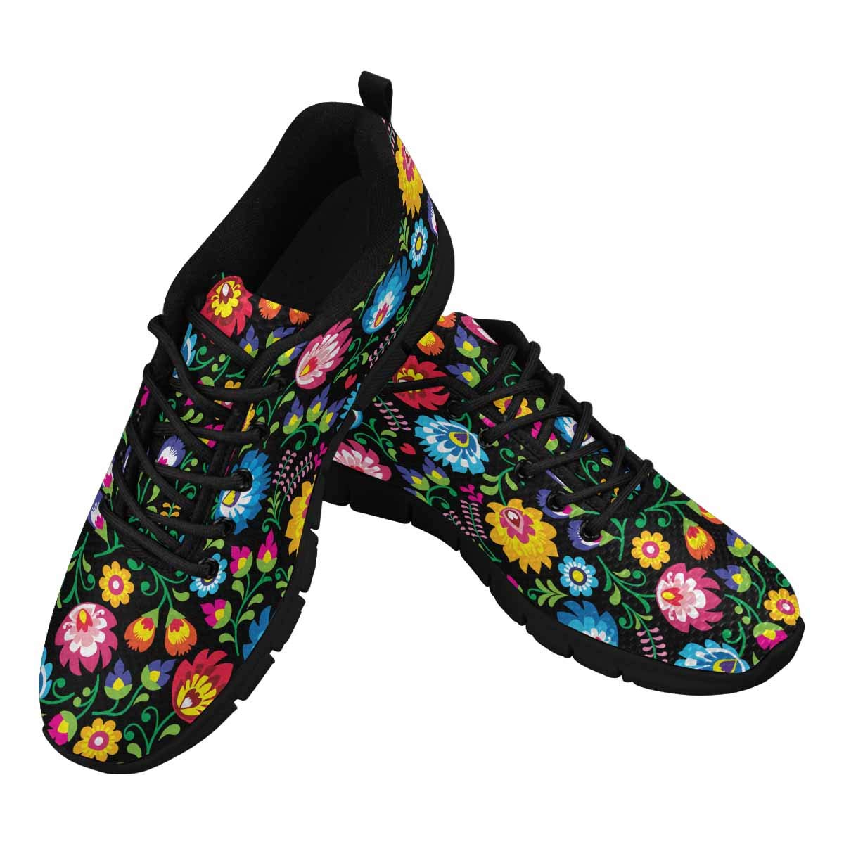 InterestPrint Women's Floral Walking Shoes - Lightweight Comfortable Sneakers for Work, Casual & Travel | Perfect for Outdoor Activities, Daily Wear & Fitness