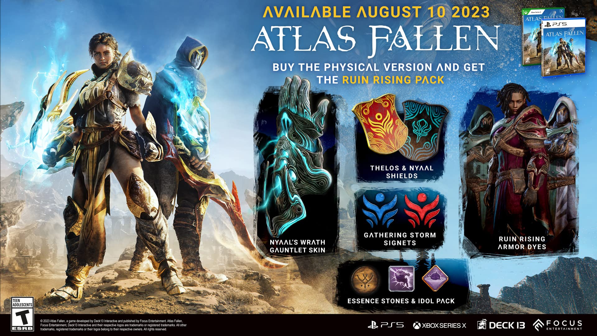 Atlas Fallen - PS5 Game | Action RPG Adventure | Epic Open World Exploration | Perfect for Fantasy Gamers & PS5 Enthusiasts