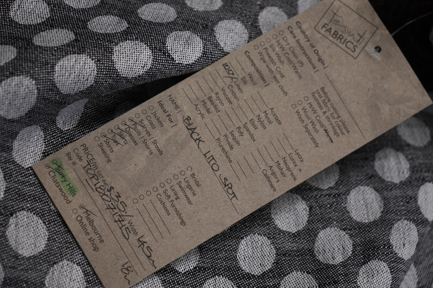 Premium Black Linen Fabric - Soft & Durable Spot Linen Material for Upholstery, Curtains & Home Decor Projects