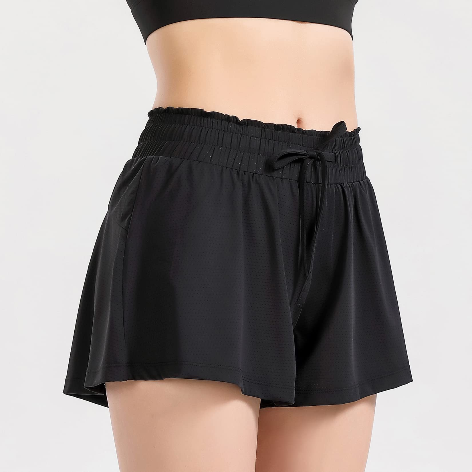 Lu's Chic Women's Running Shorts - Quick-Dry High Waisted Athletic Shorts with Liner for Workout, Gym, Golf & Sports | Perfect for Jogging, Yoga & Outdoor Activities
