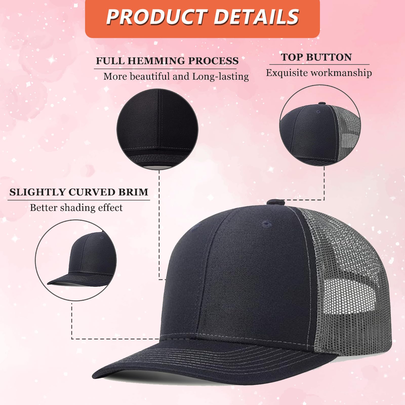 Custom Hats Bulk - Personalized Trucker Hats for Men & Women with Text/Photo/Logo - Wholesale & Embroidery Options - Perfect for Sports Teams, Corporate Events & Promotional Gifts