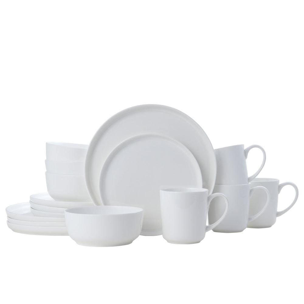 Samantha 16-Piece Dinnerware Set for 4 - Porcelain Dinner Plates, Bowls, Mugs & Saucers - Elegant Tableware for Family Dinners, Parties & Restaurant Use