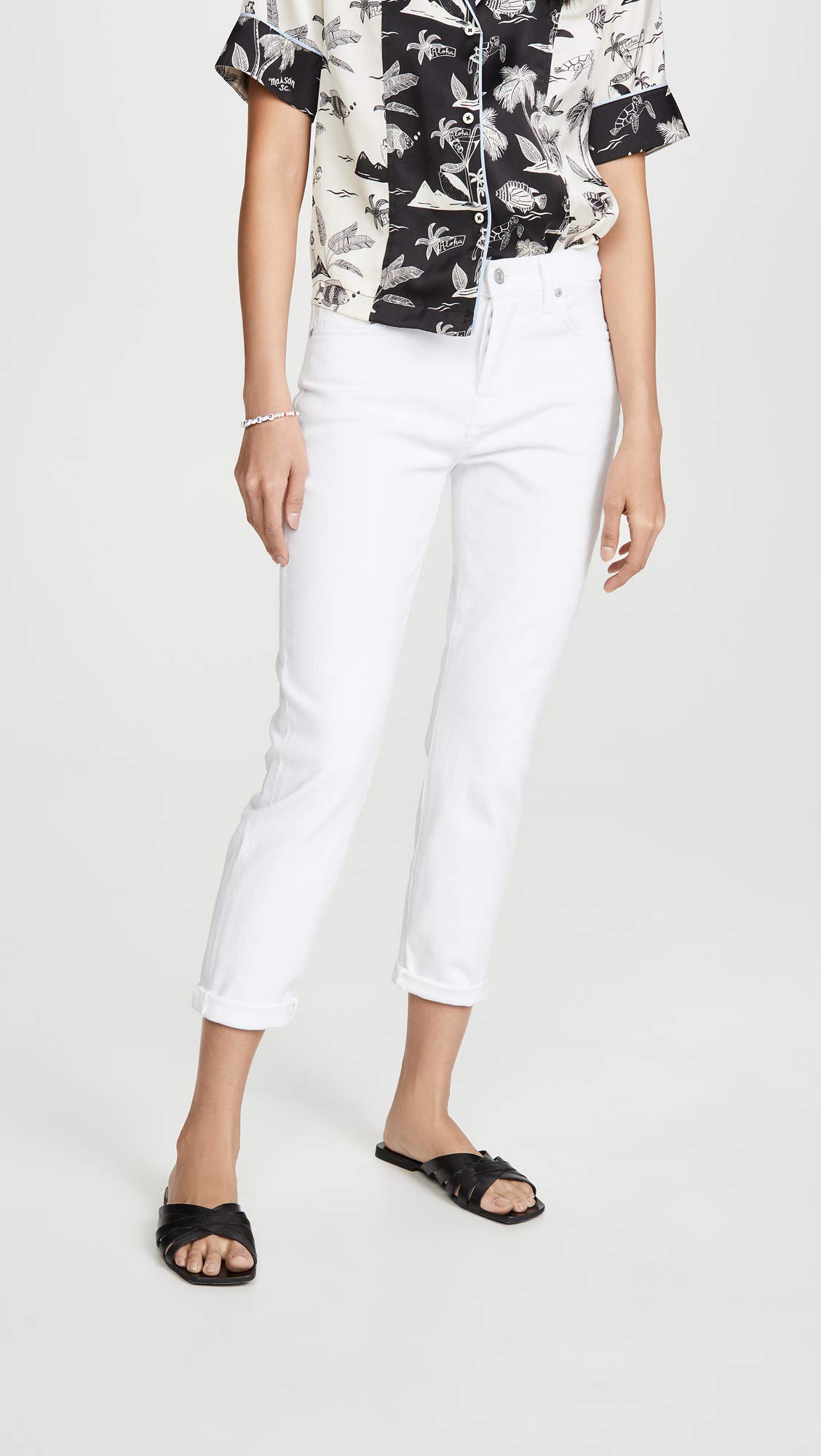 7 For All Mankind Women's Josefina Boyfriend Jeans - Distressed Denim High Waist Skinny Jeans for Casual Outfits & Date Nights | Comfortable Stretch Fabric for All-Day Wear