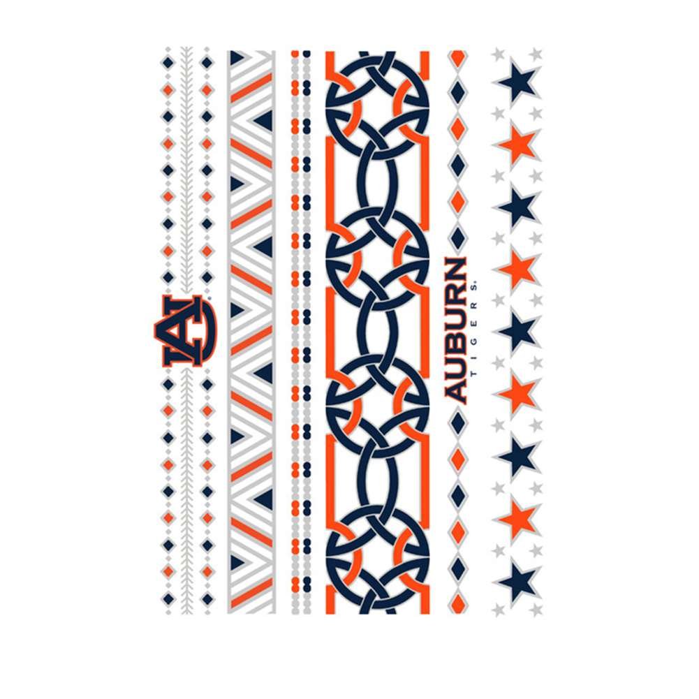 AU Tigers Jewelry Flash Tattoos - Temporary Metallic Body Art for Women & Men | Perfect for Festivals, Parties, and Beach Vacations